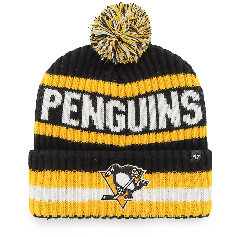 Bonnet en tricot à revers Bering des Penguins de Pittsburgh '47 pour homme avec pompon