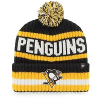 Bonnet en tricot à revers Bering des Penguins de Pittsburgh '47 pour homme avec pompon