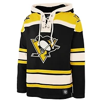 Chandail à capuche noir '47 des Penguins de Pittsburgh pour hommes, Big & Tall Superior Lacer