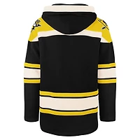 Chandail à capuche noir '47 des Penguins de Pittsburgh pour hommes, Big & Tall Superior Lacer