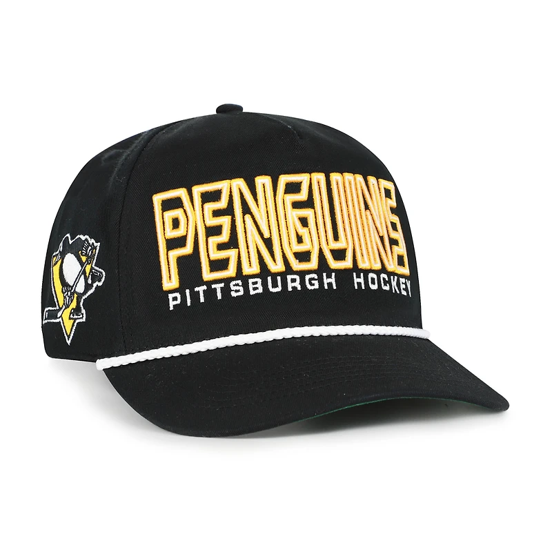 Casquette ajustable Byline Hitch noire '47 pour homme des Penguins de Pittsburgh