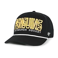 Casquette ajustable Byline Hitch noire '47 pour homme des Penguins de Pittsburgh