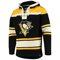 Men's '47  Black Pittsburgh Penguins Superior Lacer Hoodie