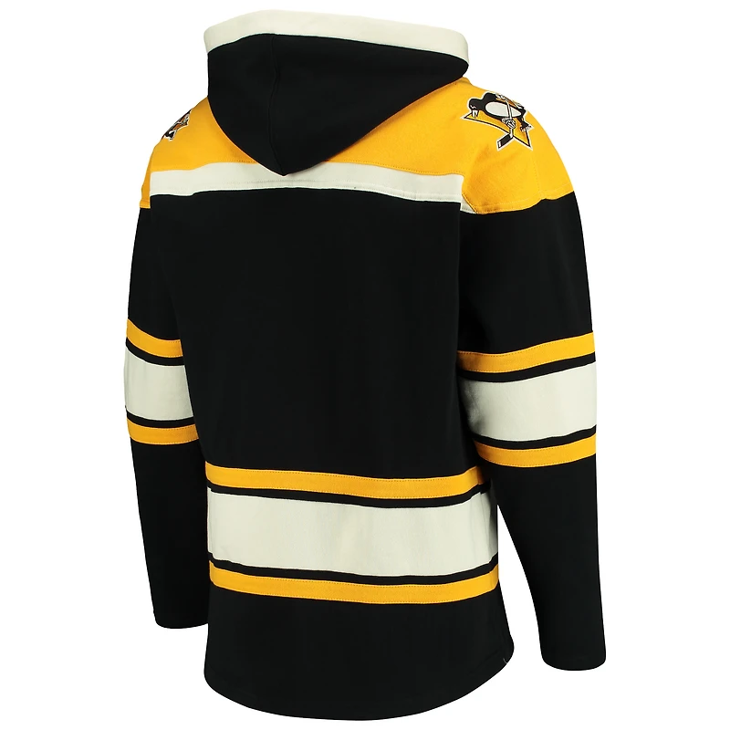 Men's '47 Black Pittsburgh Penguins Superior Lacer Hoodie