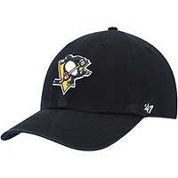 Casquette réglable '47 Black Pittsburgh Penguins Team Clean Up pour homme
