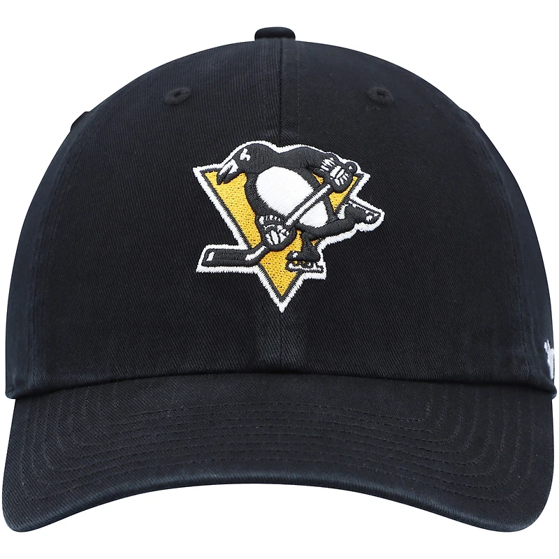 Casquette réglable '47 Black Pittsburgh Penguins Team Clean Up pour homme