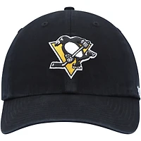 Casquette réglable '47 Black Pittsburgh Penguins Team Clean Up pour homme