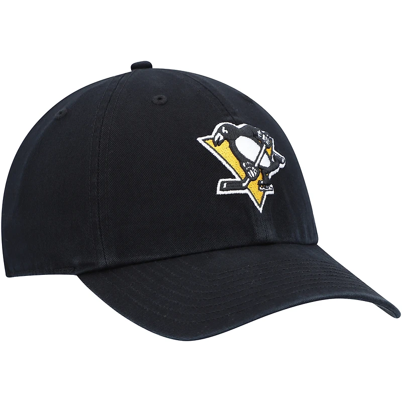 Casquette réglable '47 Black Pittsburgh Penguins Team Clean Up pour homme