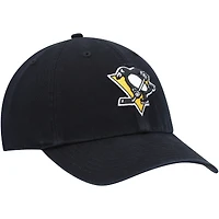 Casquette réglable '47 Black Pittsburgh Penguins Team Clean Up pour homme