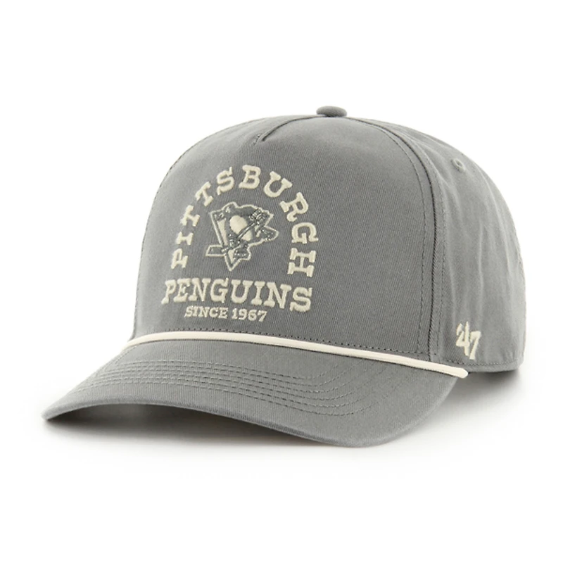 Casquette ajustable Canyon Ranchero Hitch anthracite pour homme des Penguins de Pittsburgh '47