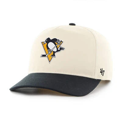 Men's '47 Cream/Black Pittsburgh Penguins Logo 2-Tone Hitch Adjustable Hat