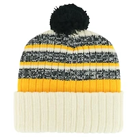 Bonnet en tricot à revers Tavern des Penguins de Pittsburgh '47 crème pour hommes avec pompon