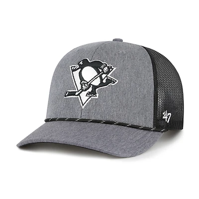 Men's '47  Gray Pittsburgh Penguins Carbon Rope Trucker Adjustable Hat
