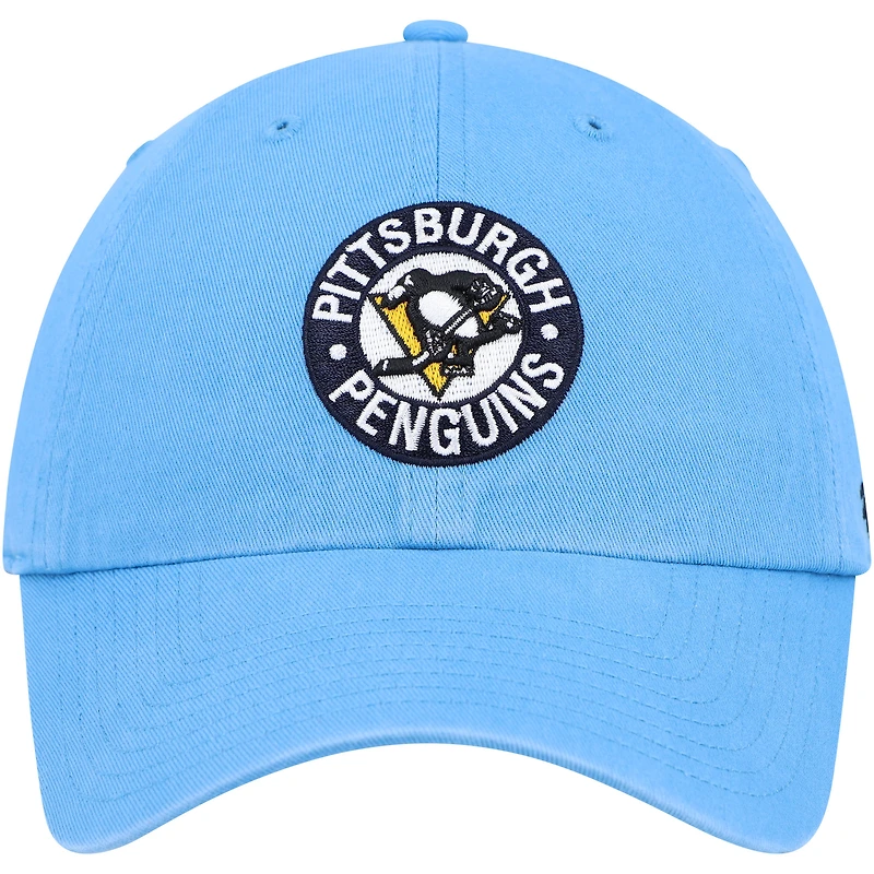 Casquette réglable Clean Up Pittsburgh Penguins '47 bleu clair pour homme