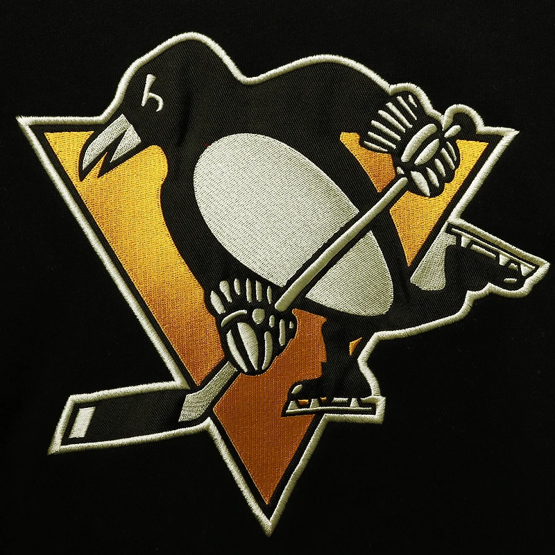 Men's '47 Mario Lemieux Black Pittsburgh Penguins Retired Player Name & Number Lacer Pullover Hoodie