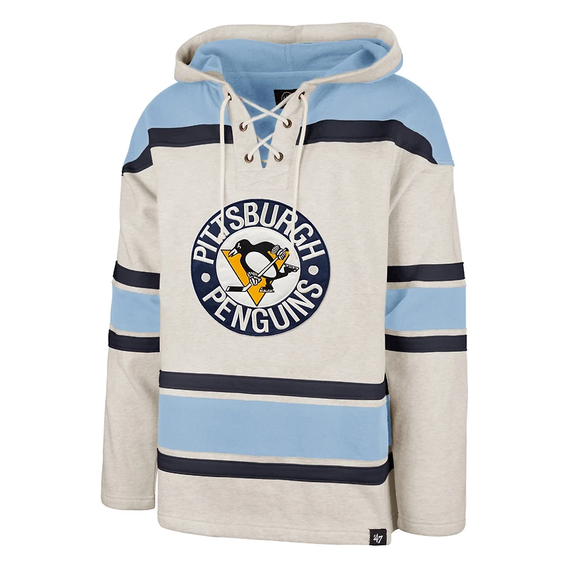 Chandail à capuchon lacets '47 Oatmeal Pittsburgh Penguins Rockaway pour hommes