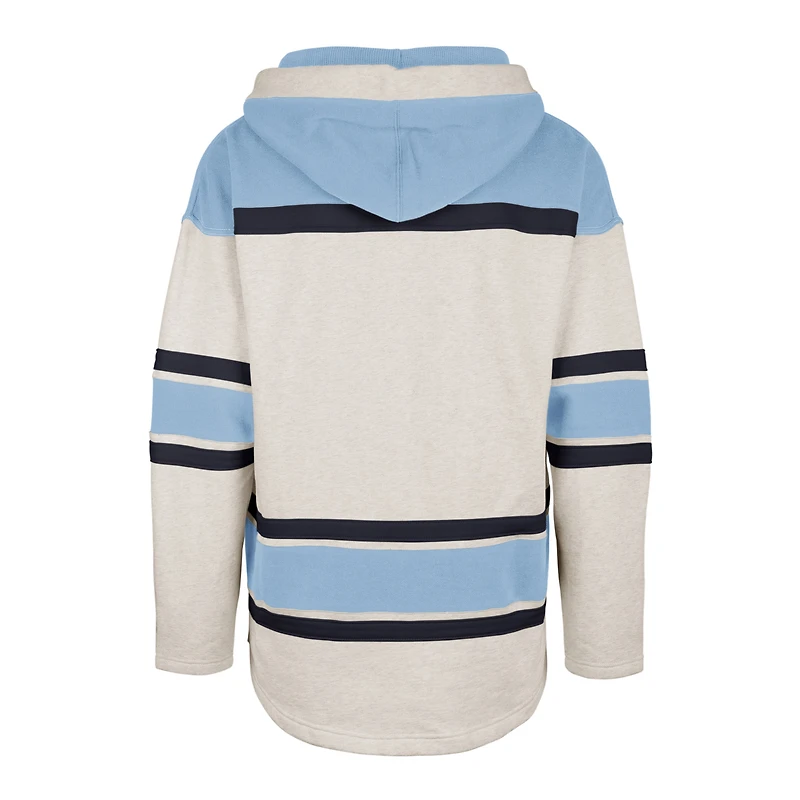 Men's '47 Oatmeal Pittsburgh Penguins Rockaway Lace-Up Pullover Hoodie