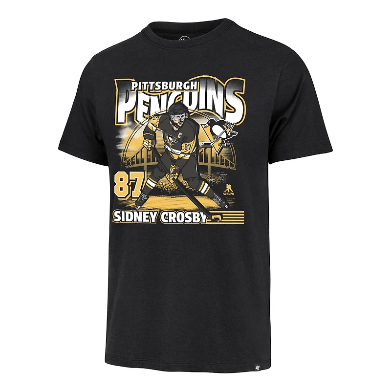 Men's '47 Sidney Crosby Black Pittsburgh Penguins City Name & Number T-Shirt