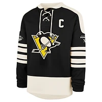 Sweat-shirt noir '47 Sidney Crosby pour homme, nom et numéro du joueur des Penguins de Pittsburgh, à carreaux balayage, Eternal Lacer