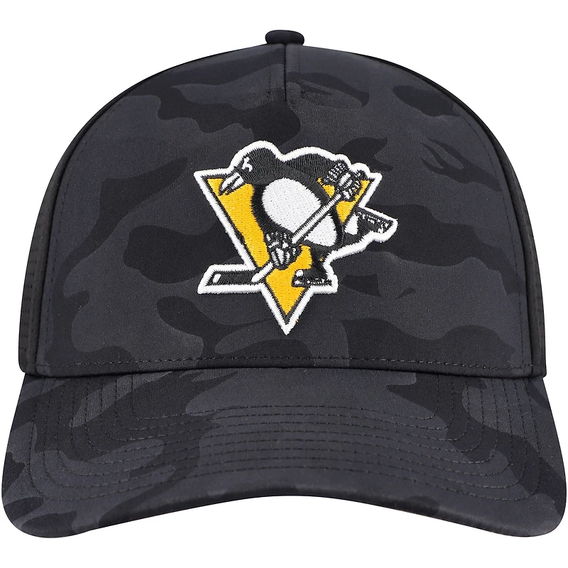 Casquette ajustable ventilée Super Tech à motif camouflage Valin des Penguins de Pittsburgh noirs American Needle pour homme
