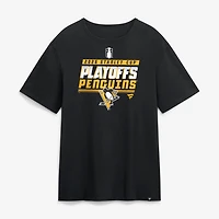 T-shirt noir pour homme des Penguins de Pittsburgh, participant aux séries éliminatoires la LNH 2026
