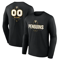 Men's Black Pittsburgh Penguins Custom Midfielder Long Sleeve T-Shirt