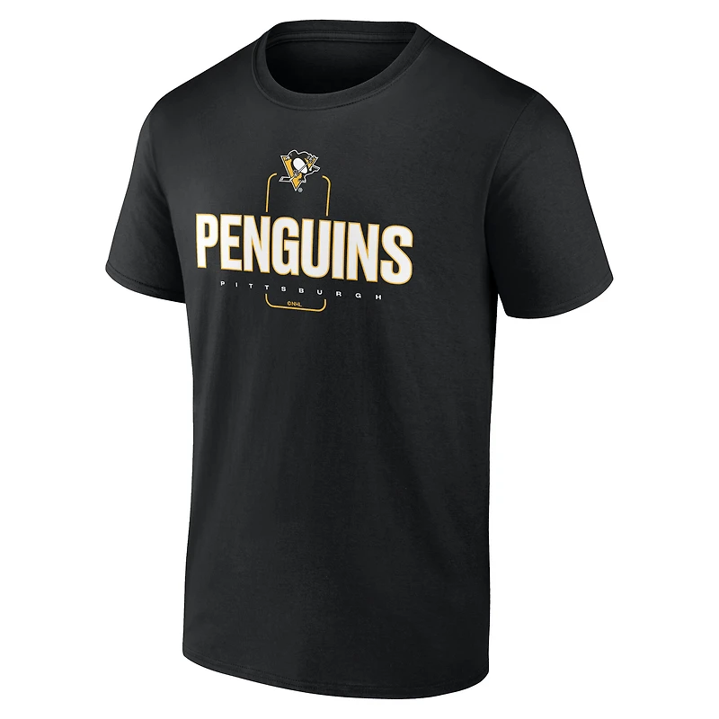 T-shirt noir personnalisé pour homme, milieu de terrain des Penguins Pittsburgh