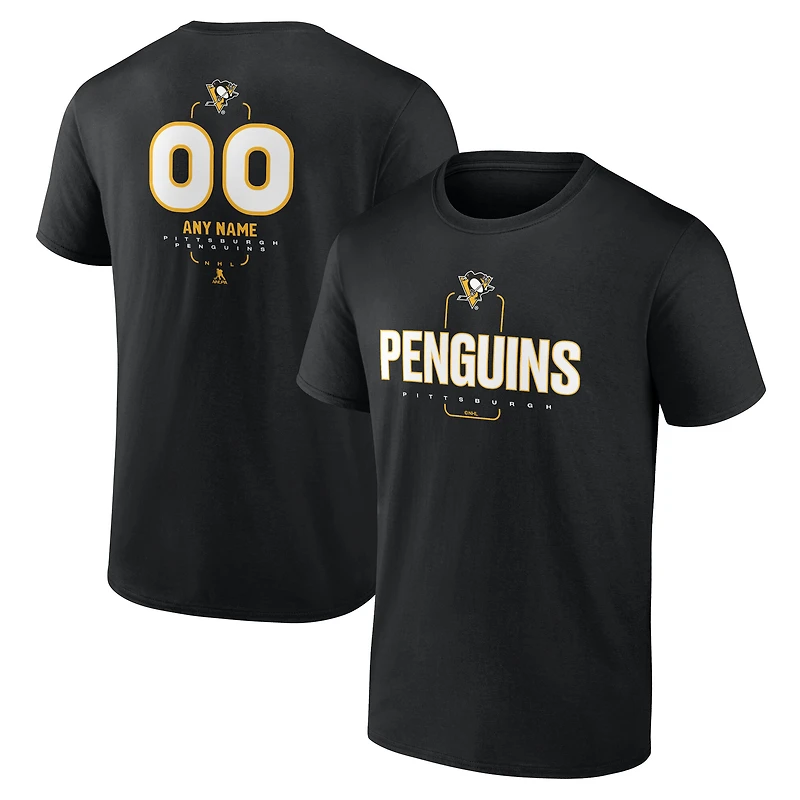 Men's Black Pittsburgh Penguins Custom Midfielder T-Shirt