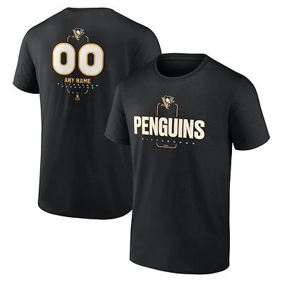 Men's Black Pittsburgh Penguins Custom Midfielder T-Shirt