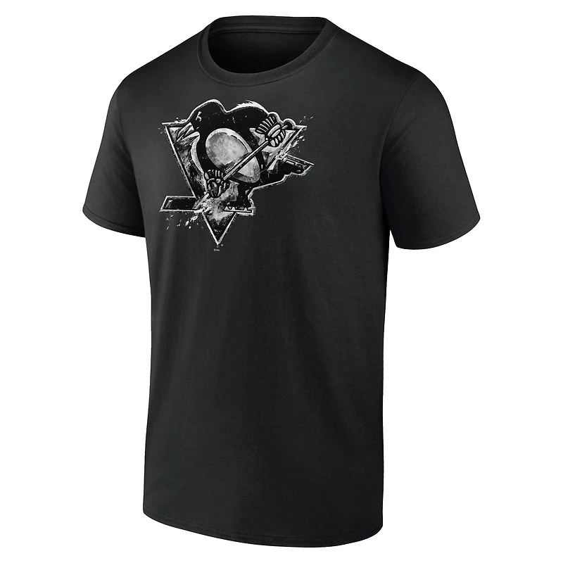 Men's  Black Pittsburgh Penguins Iced Out T-Shirt