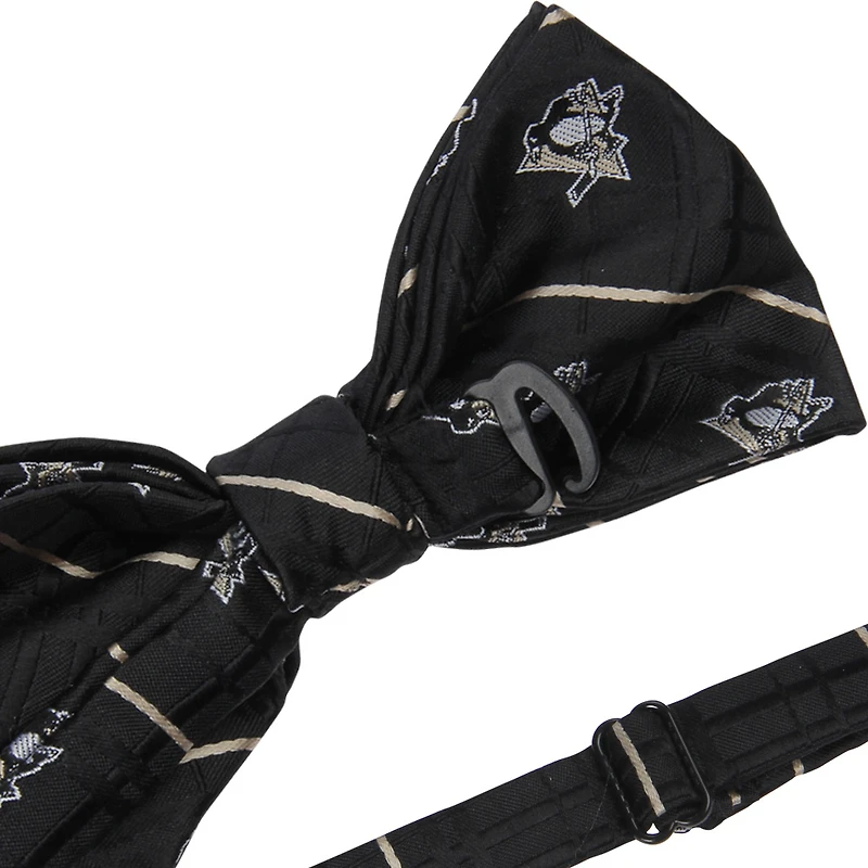 Nœud papillon Oxford noir pour homme, motif Penguins de Pittsburgh