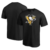 T-shirt noir pour homme avec logo des Penguins de Pittsburgh