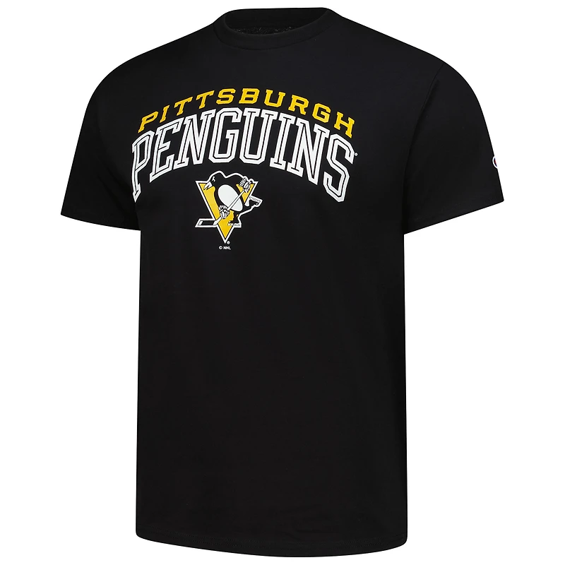 T-shirt noir avec logo principal des Penguins de Pittsburgh pour homme