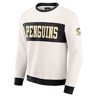 Men's Darius Rucker Collection by Fanatics  Cream Pittsburgh Penguins Colorblock Pullover Sweatshirt