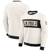 Men's Darius Rucker Collection by Fanatics  Cream Pittsburgh Penguins Colorblock Pullover Sweatshirt