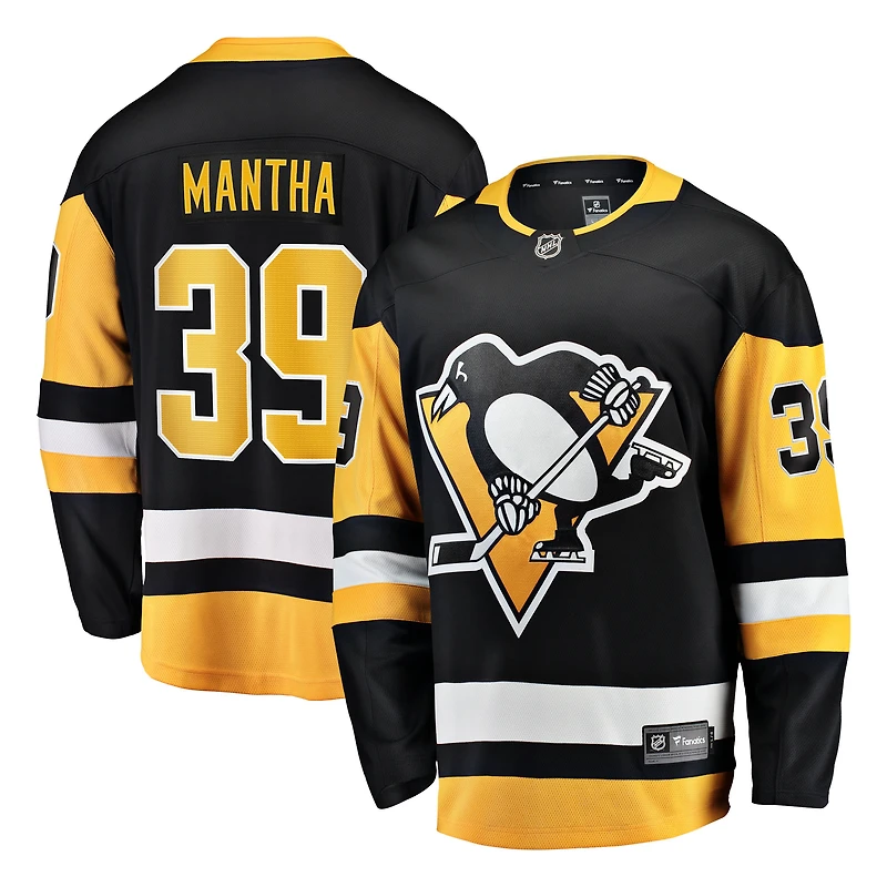 Maillot Anthony Mantha noir pour homme, équipe de Pittsburgh, domicile Breakaway