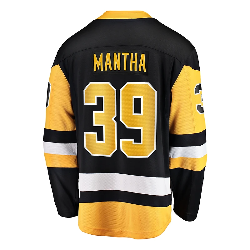 Men's Fanatics Anthony Mantha Black Pittsburgh Penguins Home Breakaway Jersey