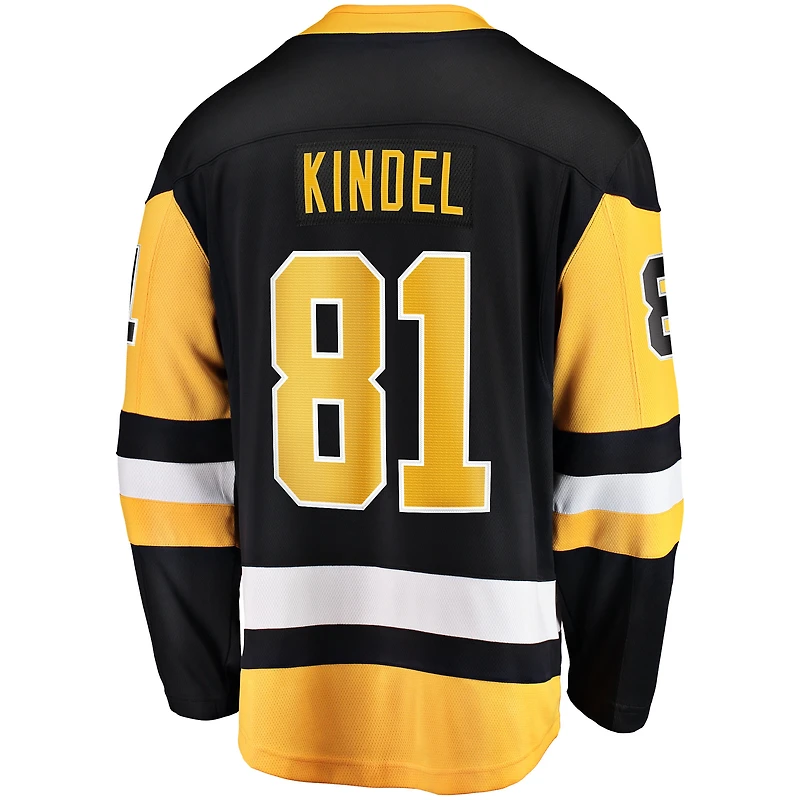 Maillot domicile noir Ben Kindel des Penguins de Pittsburgh pour homme (modèle Breakaway) Fanatics.