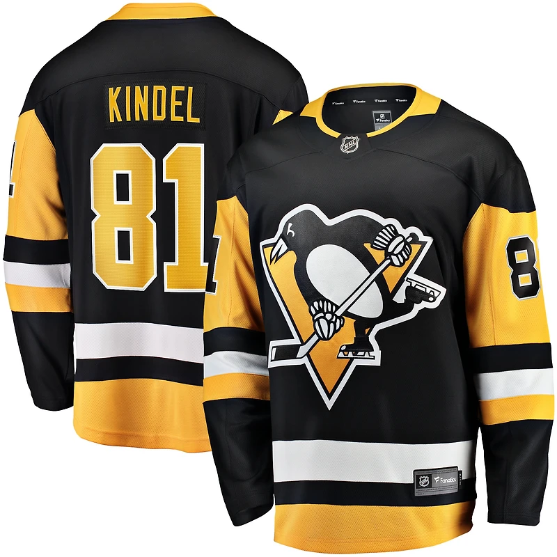 Men's Fanatics Ben Kindel Black Pittsburgh Penguins Home Breakaway Jersey