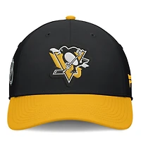 Casquette Flex Fit noire et or des Penguins de Pittsburgh pour homme Fanatics