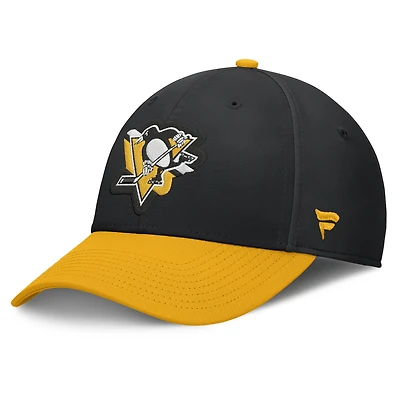 Men's Fanatics  Black/Gold Pittsburgh Penguins Flex Fit Hat