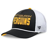 Casquette ajustable en forme de A authentique Pro Rink des Penguins de Pittsburgh pour homme, noire et blanche, Fanatics