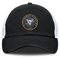 Casquette ajustable Averie Trucker noire/blanche pour hommes des Penguins de Pittsburgh Fanatics