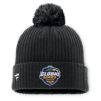 Men's Fanatics Black Pittsburgh Penguins 2025 NHL Global Series Sweden Cuffed Knit Hat with Pom