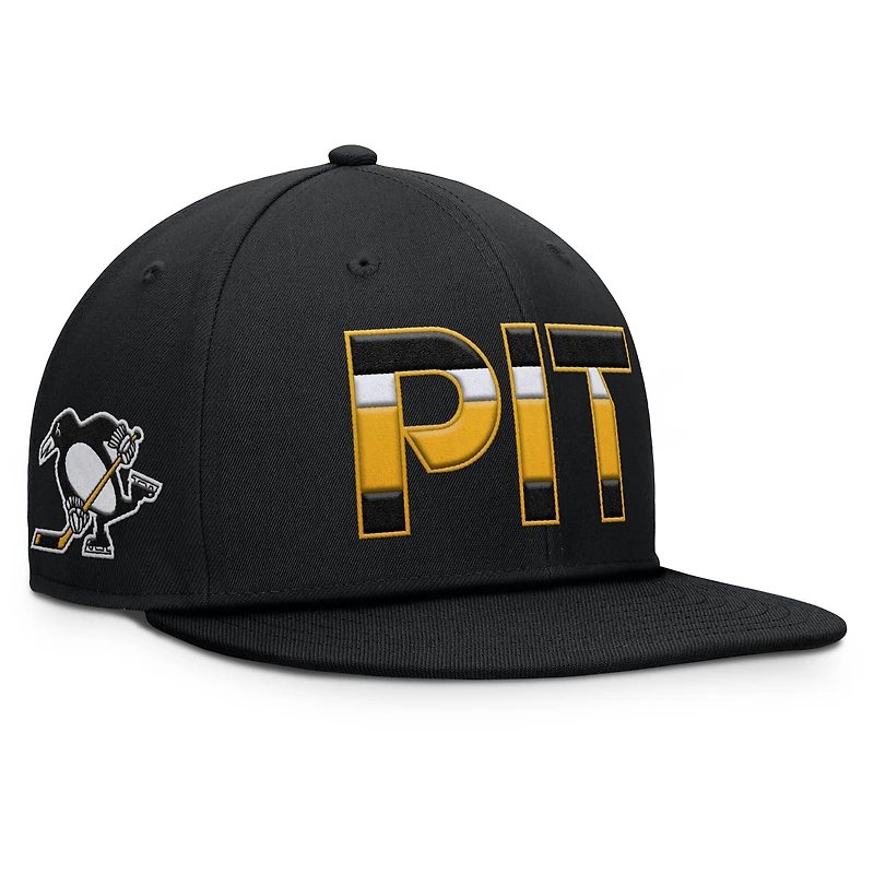 Men's Fanatics Black Pittsburgh Penguins Authentic Pro Alternate Jersey Snapback Hat