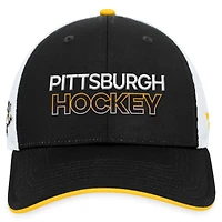 Casquette réglable de camionneur en jersey alternatif authentique Pro Alternate des Penguins de Pittsburgh Fanatics pour hommes, noir