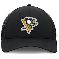 Casquette ajustable Fanatics Black Pittsburgh Penguins Authentic Pro Home Ice Trucker pour homme
