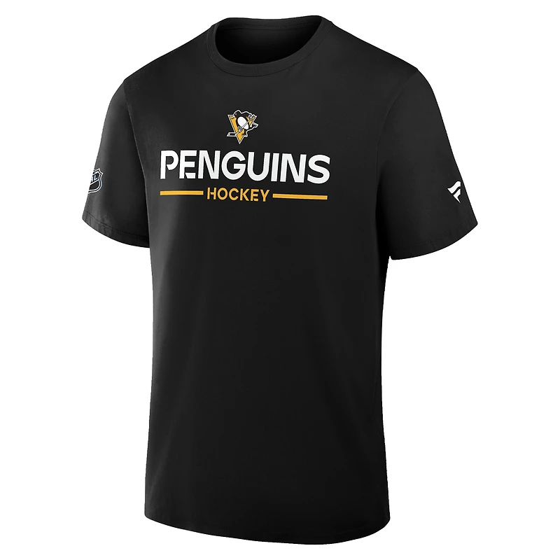 Men's Fanatics Black Pittsburgh Penguins Authentic Pro Primary T-Shirt