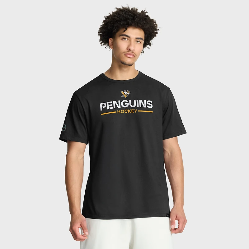 Men's Fanatics Black Pittsburgh Penguins Authentic Pro Primary T-Shirt
