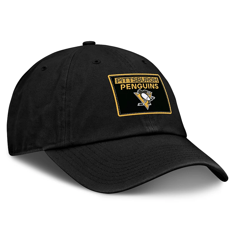 Casquette ajustable authentique Pro Prime noire Fanatics des Penguins de Pittsburgh pour homme